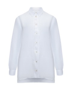 Рубашка прямая с декором макраме, белая 120% Lino