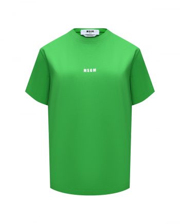Футболка с лого, зеленая MSGM