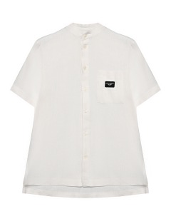 Льняная рубашка с разрезами по бокам Dolce&Gabbana