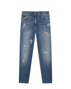 Синие джинсы со стразами Dolce&Gabbana