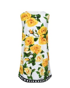 Платье со сплошным принтом "желтые розы" Dolce&Gabbana