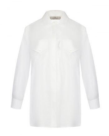 Рубашка белого цвета с накладными карманами Panicale