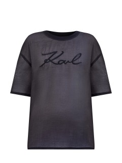 Свободная футболка K/Signature из полупрозрачной органзы