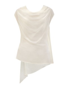 Шелковая блуза асимметричного кроя с вырезом на спинке