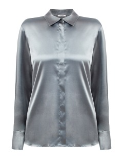 Блуза из струящегося атласного шелка с цепочками Punto Luce
